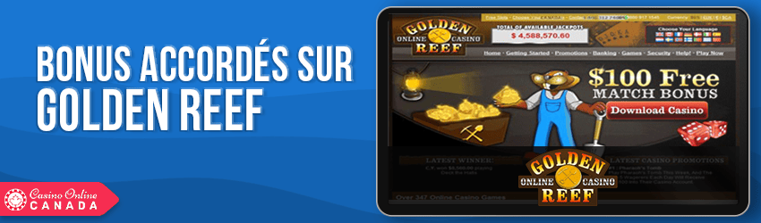 bonus golden reef casino