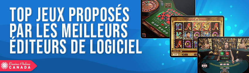 jeux populaires et fournisseurs de logiciels