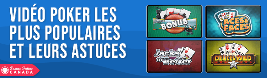 jeu de vidéo poker les les plus populaires